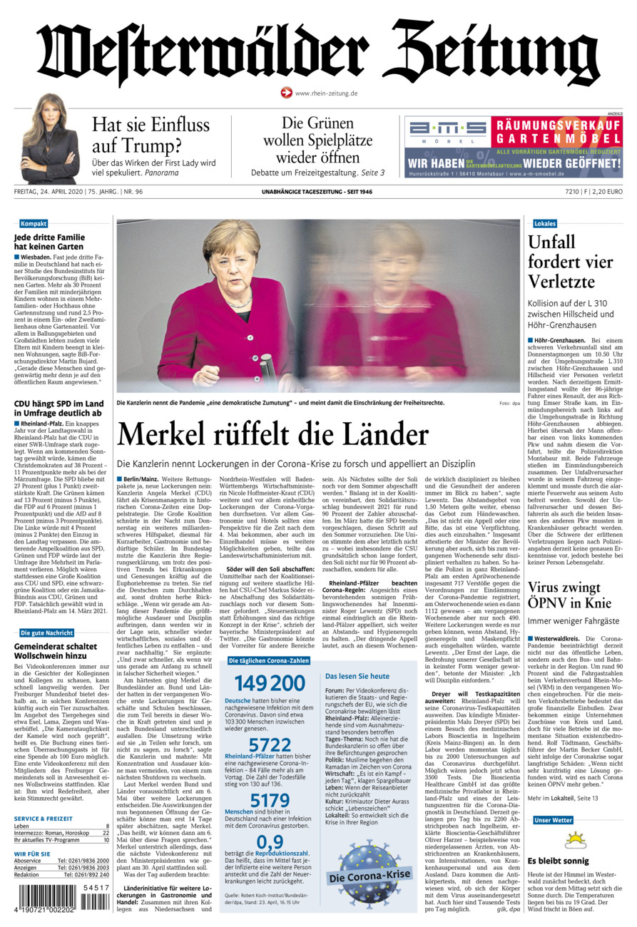Westerwälder Zeitung vom Freitag, 24.04.2020