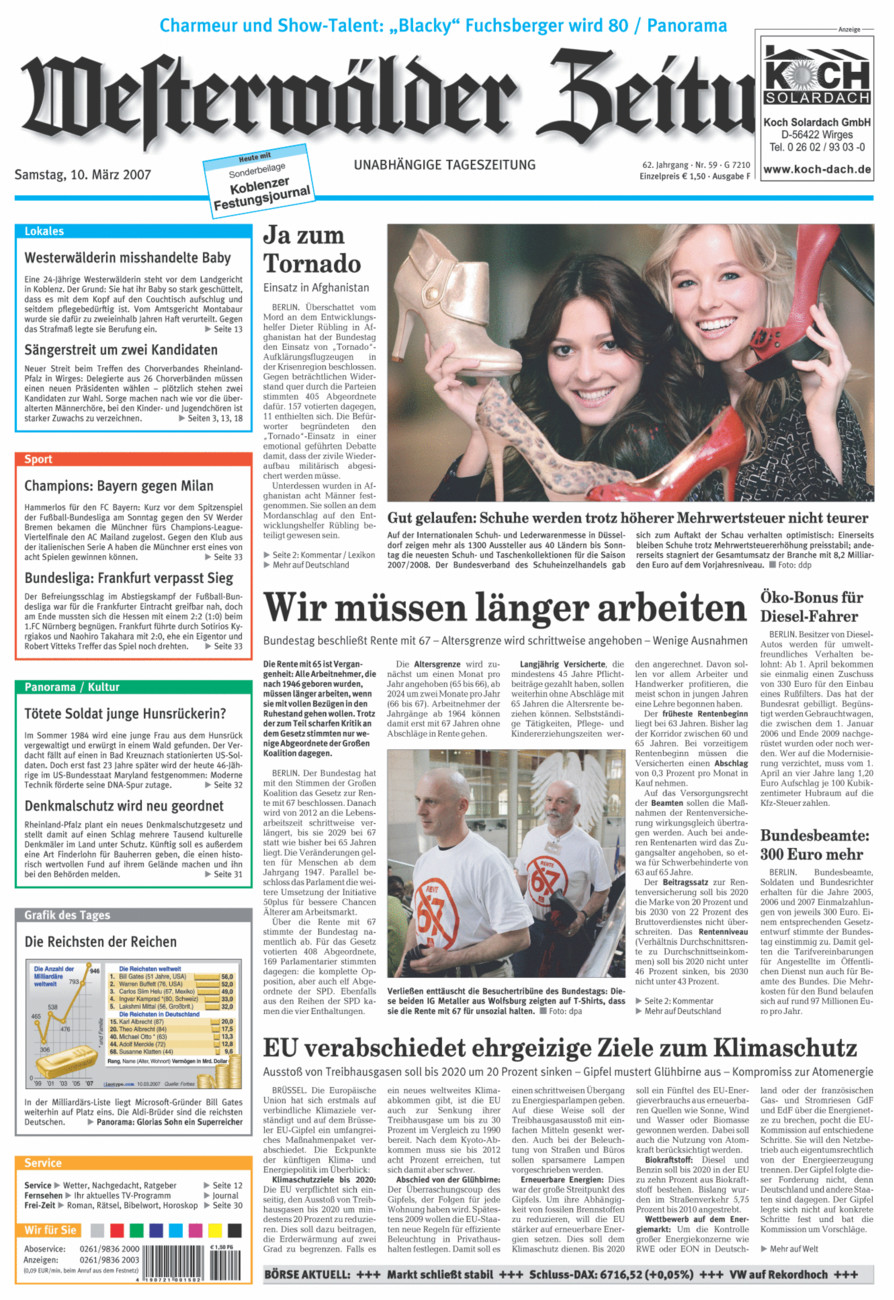 Westerwälder Zeitung vom Samstag, 10.03.2007