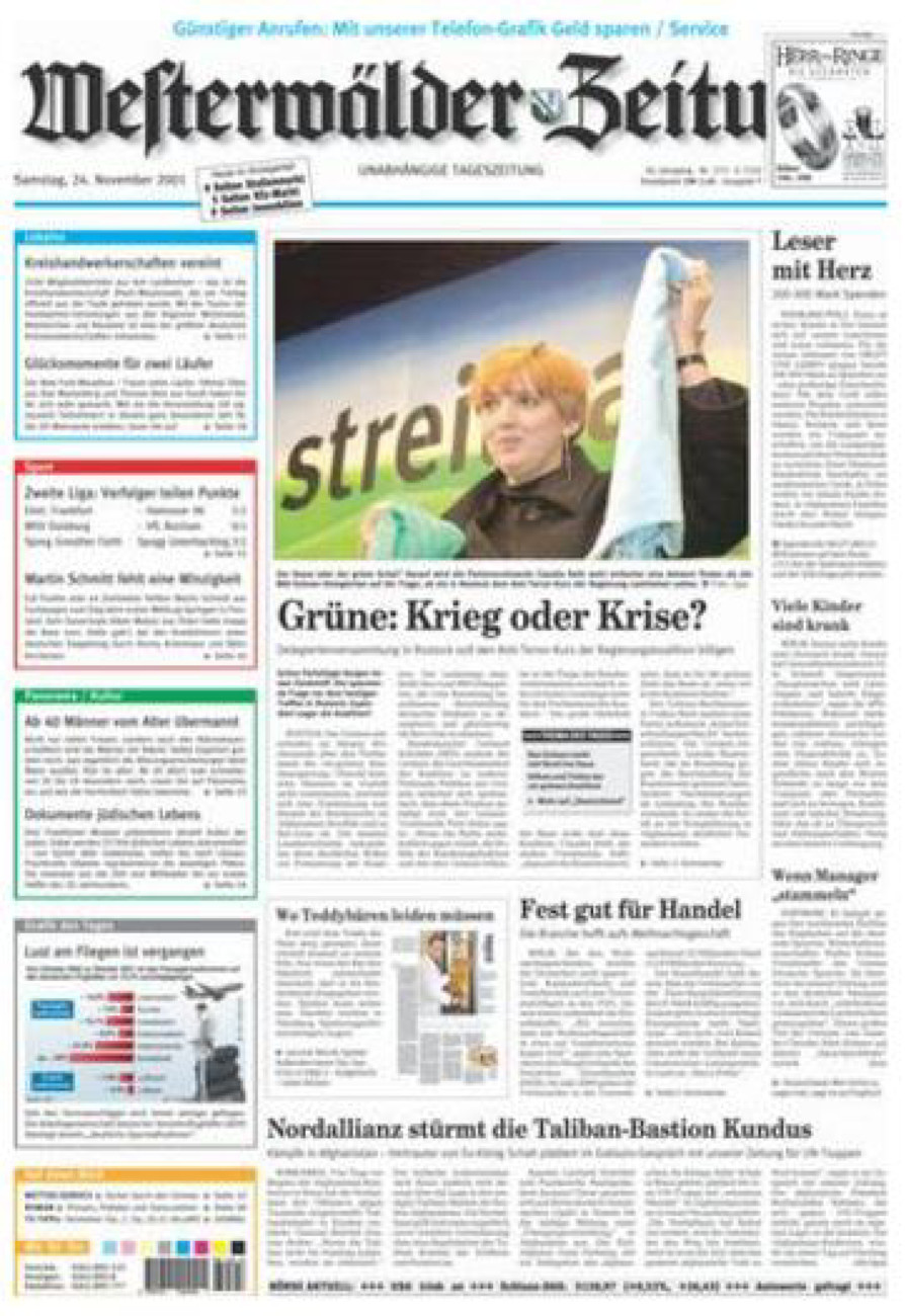 Westerwälder Zeitung vom Samstag, 24.11.2001
