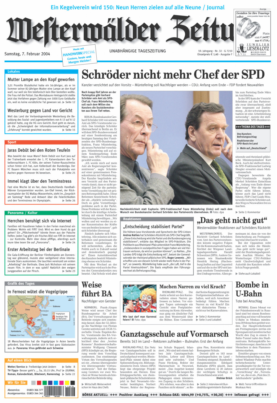 Westerwälder Zeitung vom Samstag, 07.02.2004