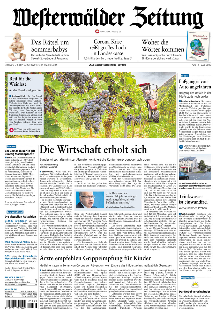 Westerwälder Zeitung vom Mittwoch, 02.09.2020