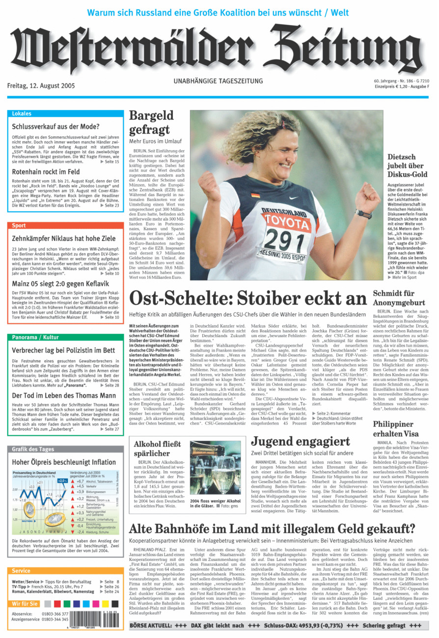Westerwälder Zeitung vom Freitag, 12.08.2005