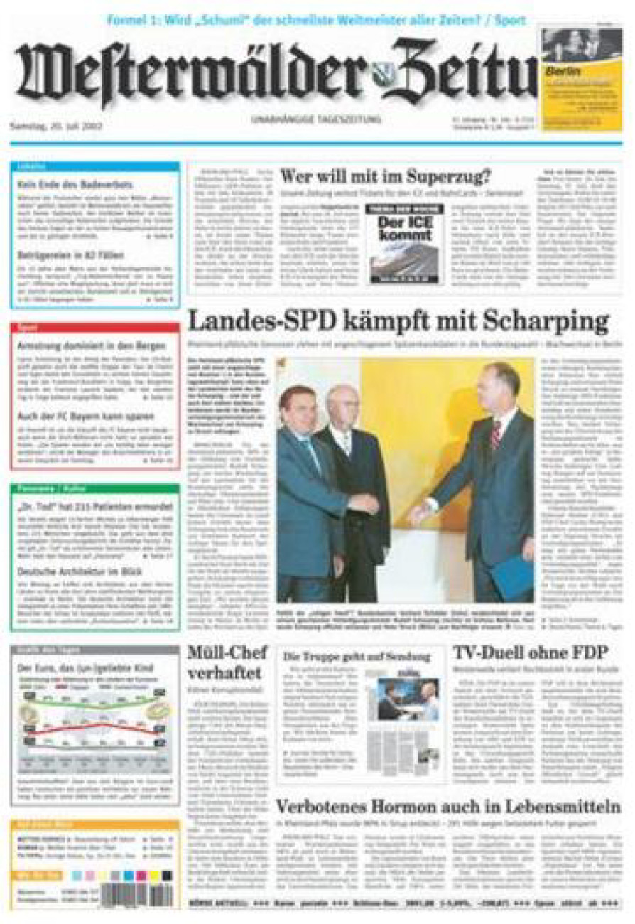 Westerwälder Zeitung vom Samstag, 20.07.2002