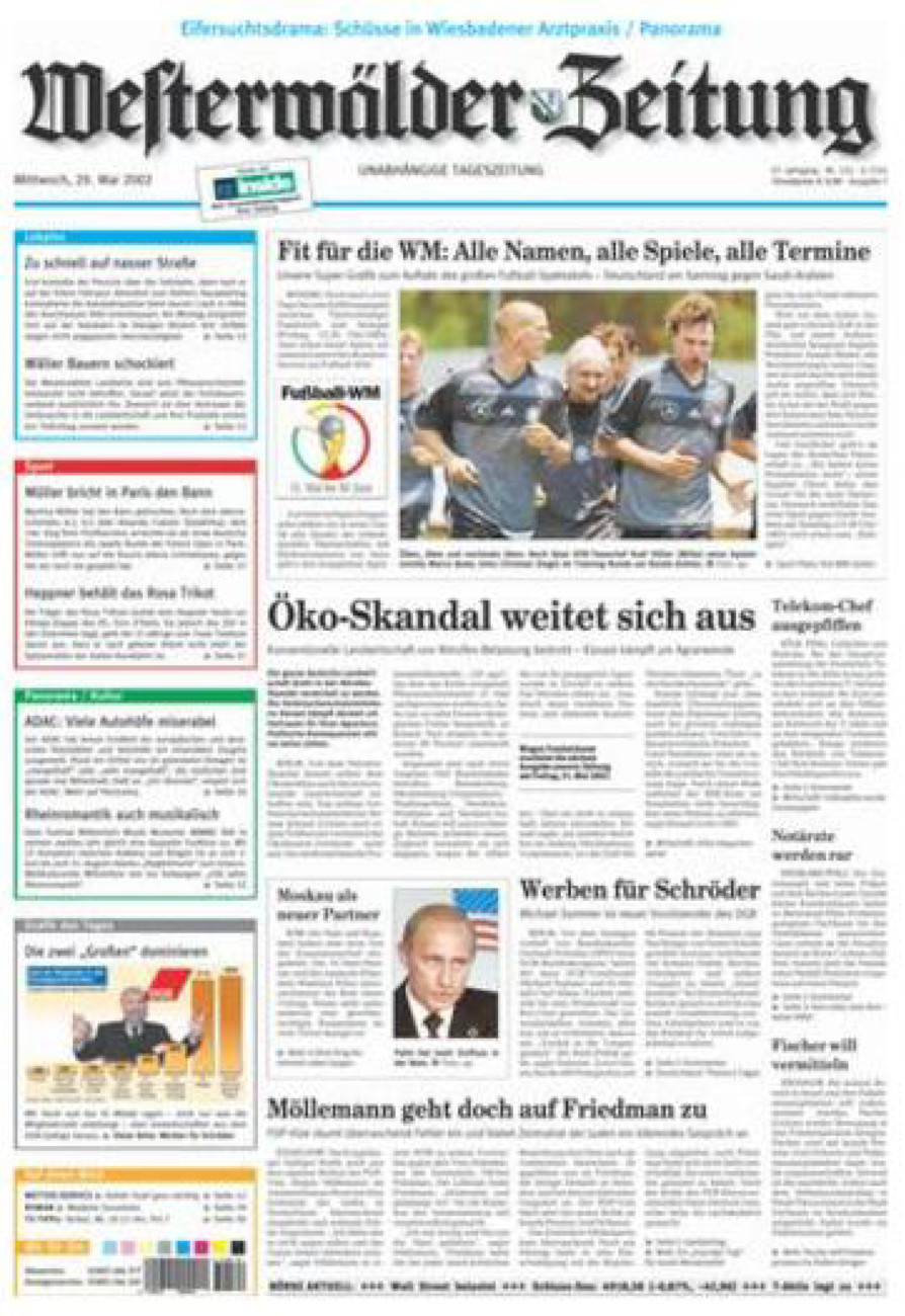 Westerwälder Zeitung vom Mittwoch, 29.05.2002