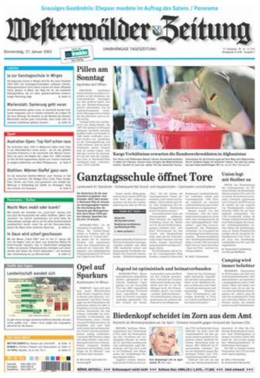Westerwälder Zeitung vom Donnerstag, 17.01.2002