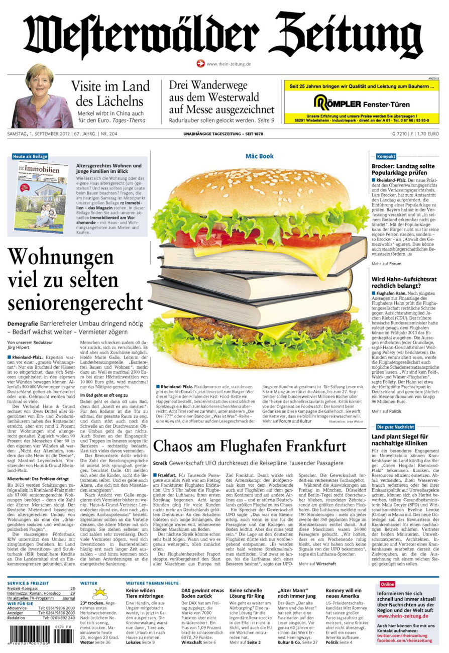Westerwälder Zeitung vom Samstag, 01.09.2012