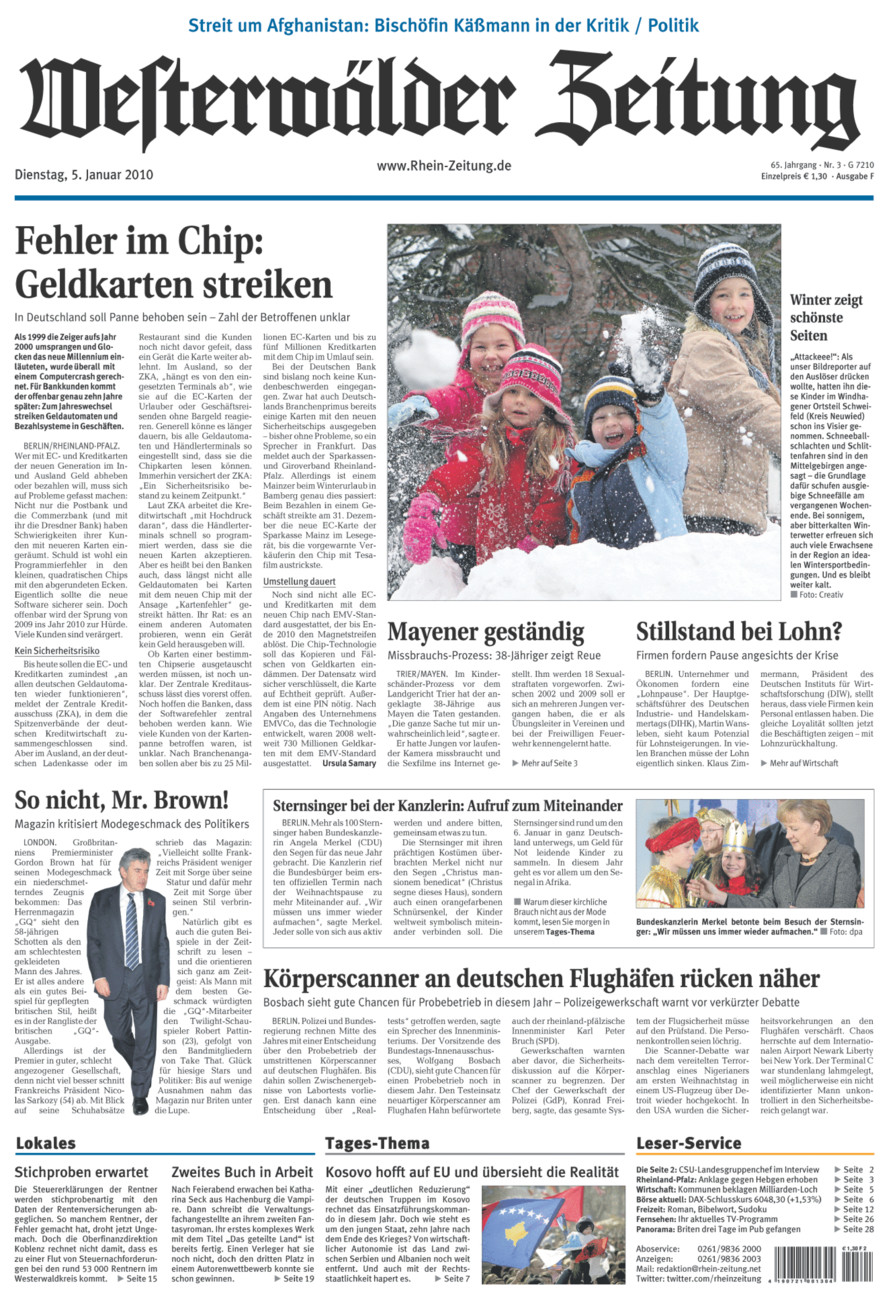Westerwälder Zeitung vom Dienstag, 05.01.2010