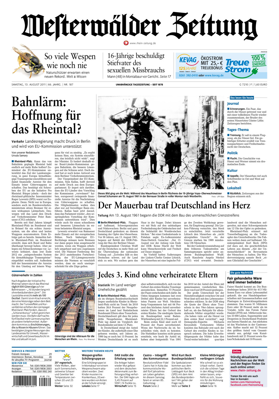 Westerwälder Zeitung vom Samstag, 13.08.2011