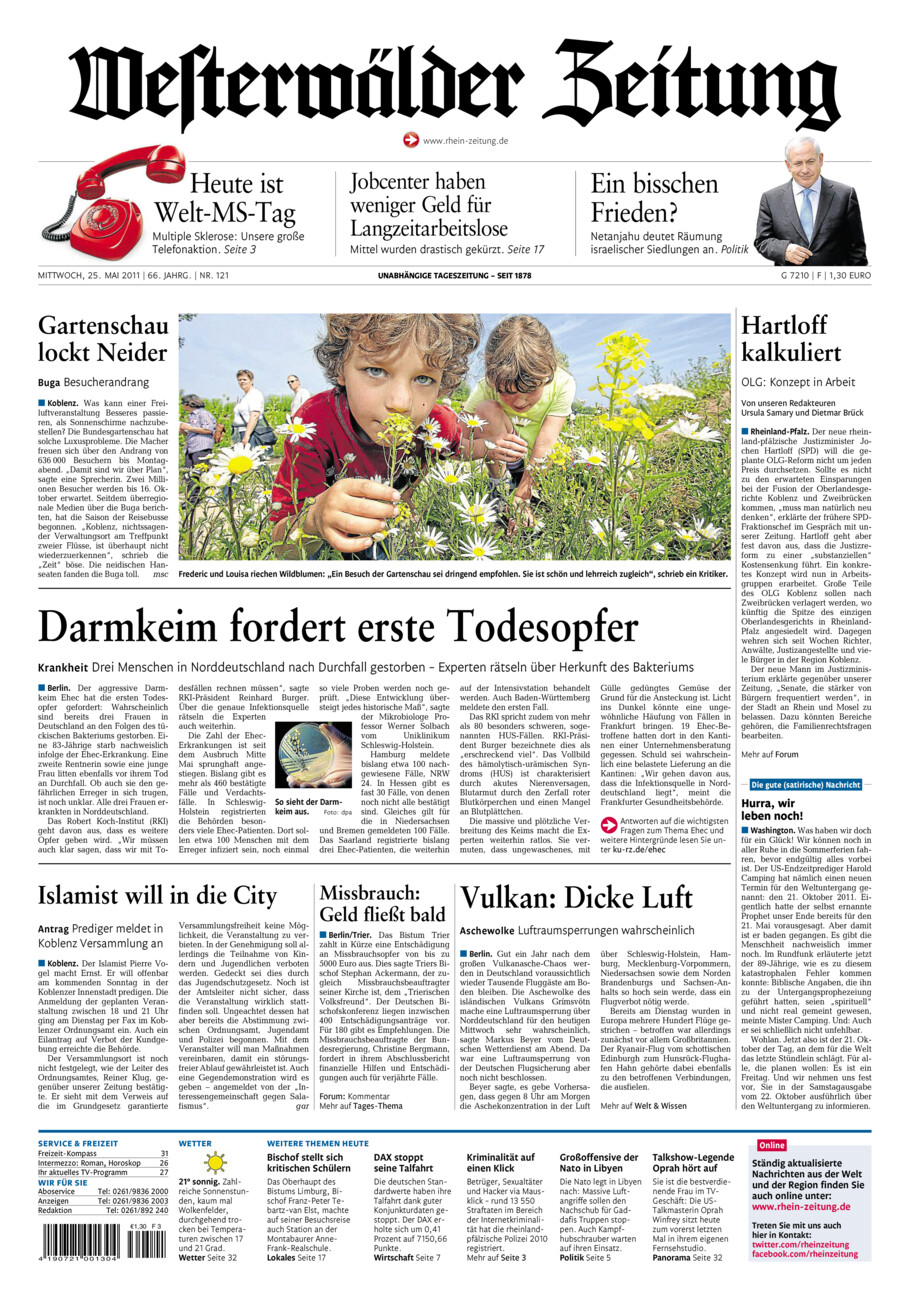 Westerwälder Zeitung vom Mittwoch, 25.05.2011