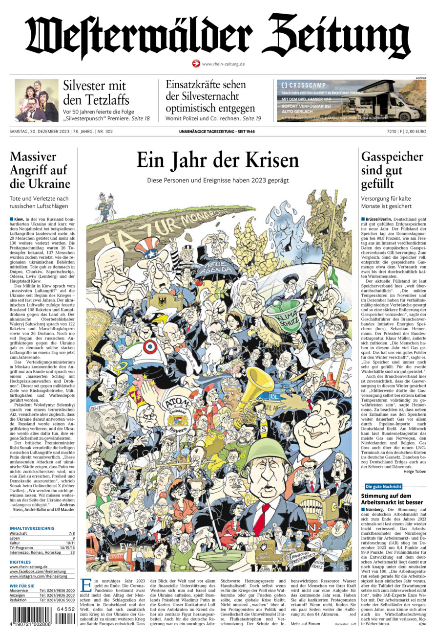 Westerwälder Zeitung vom Samstag, 30.12.2023