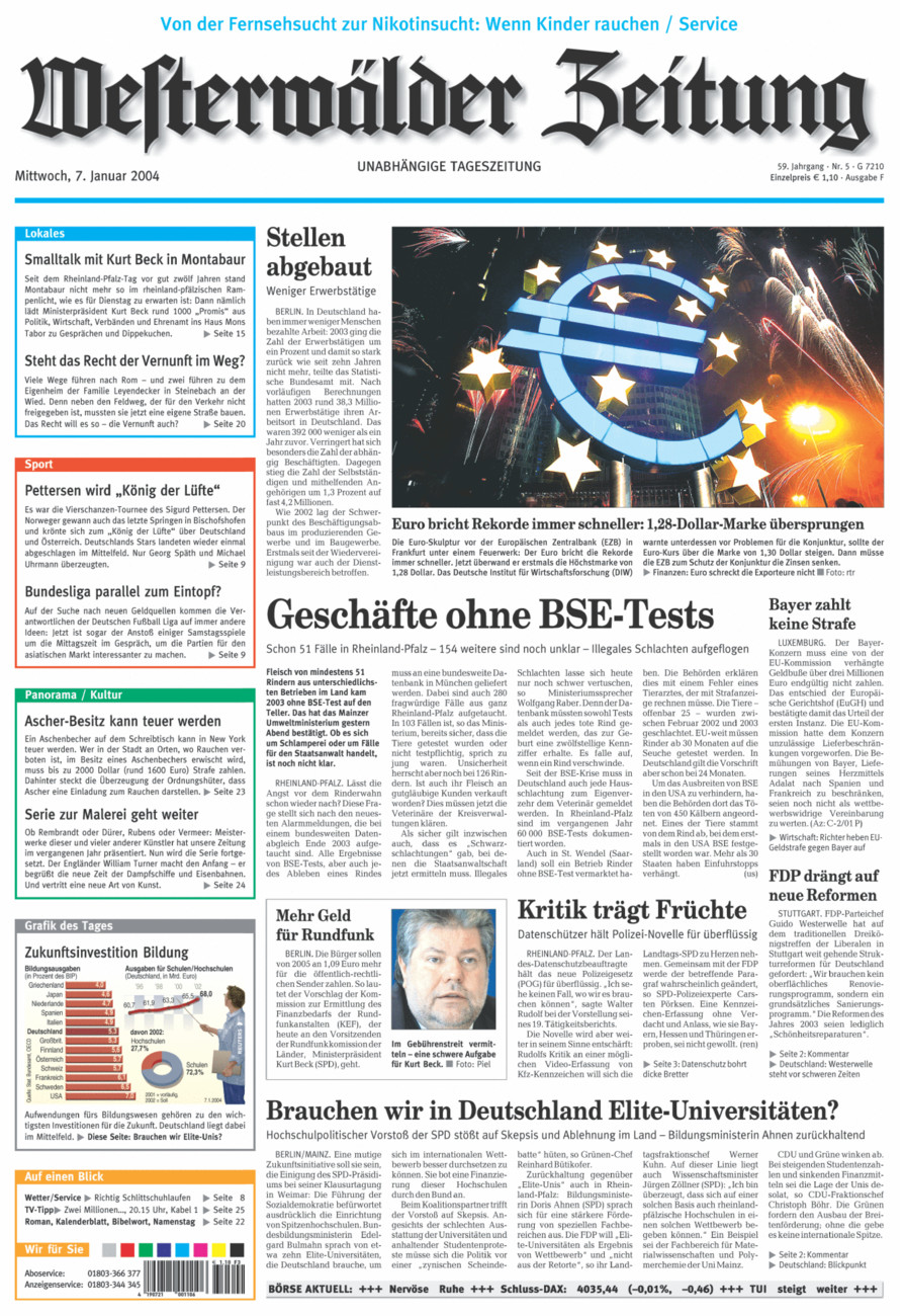 Westerwälder Zeitung vom Mittwoch, 07.01.2004
