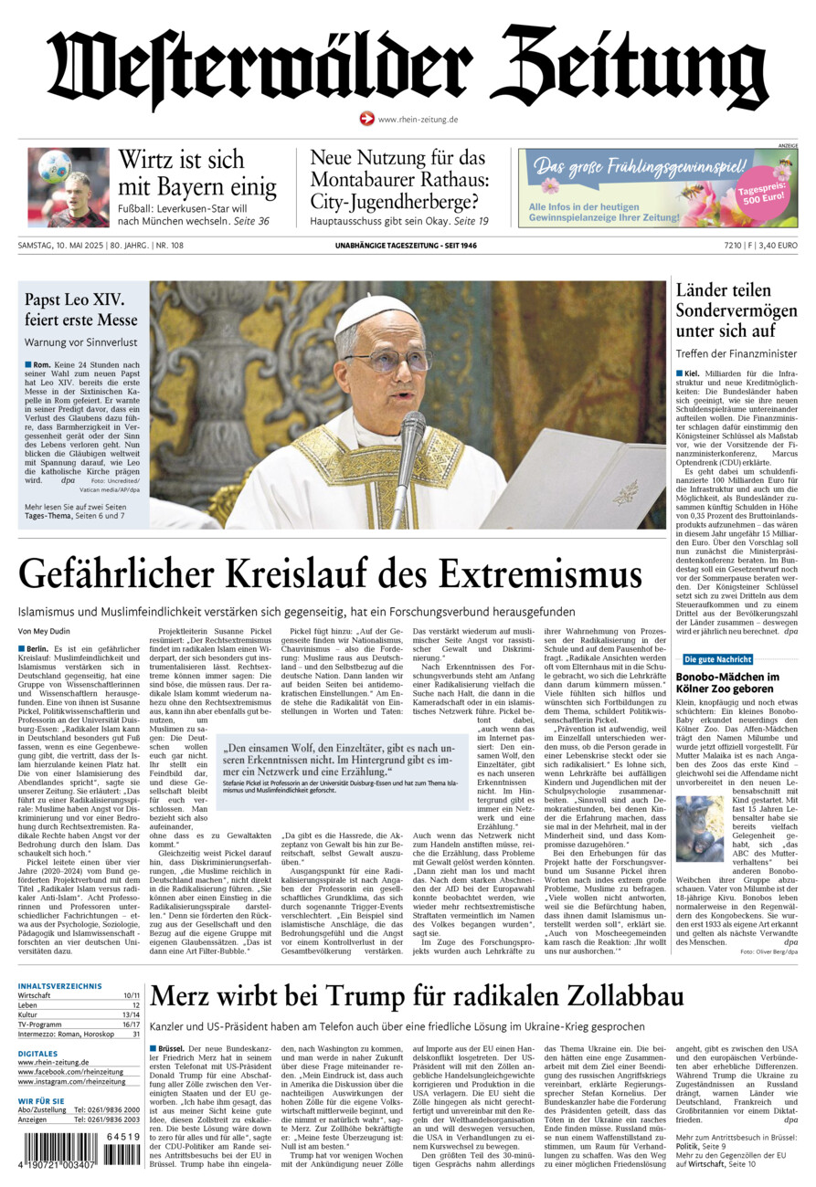 Westerwälder Zeitung vom Samstag, 10.05.2025