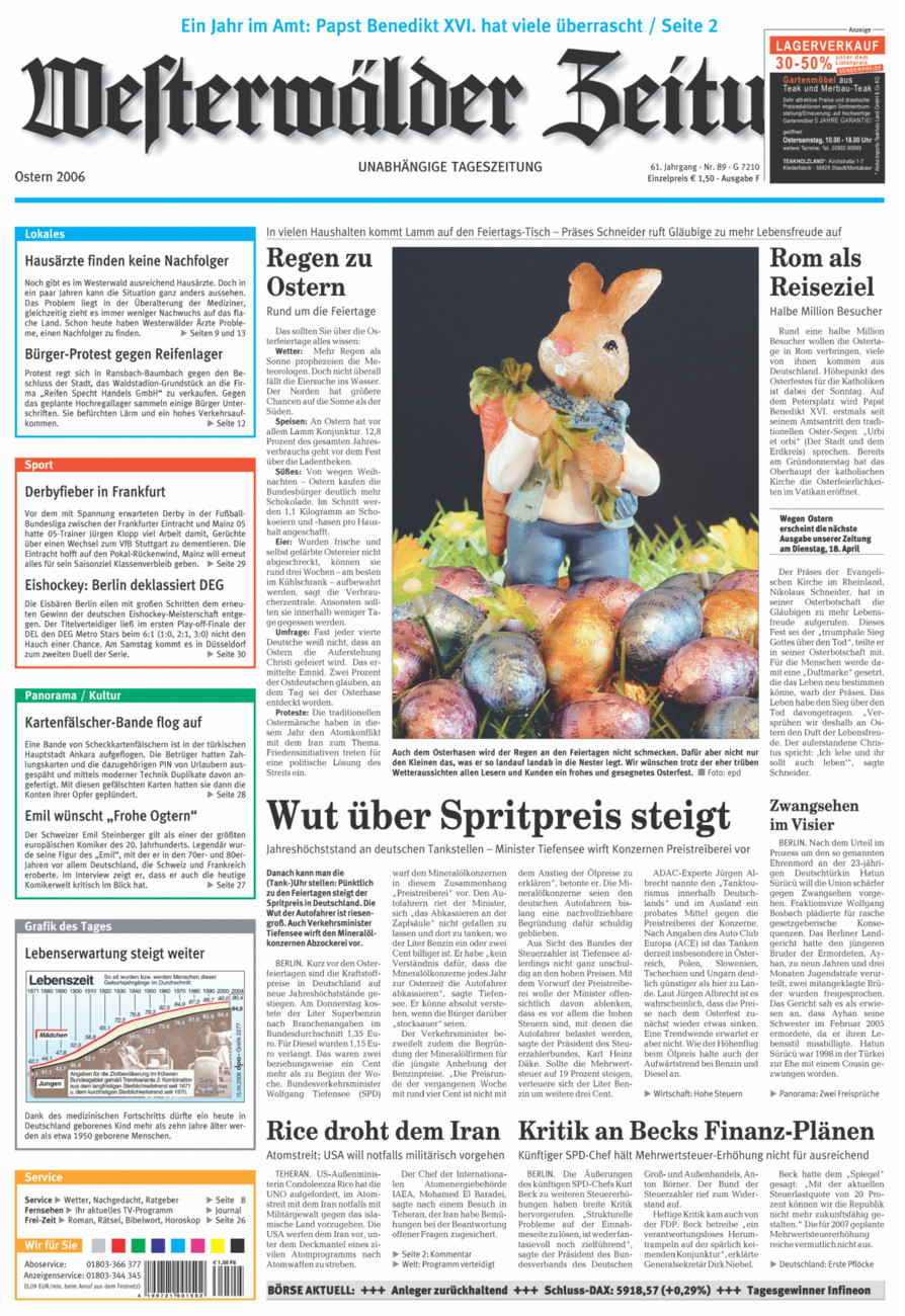 Westerwälder Zeitung vom Samstag, 15.04.2006