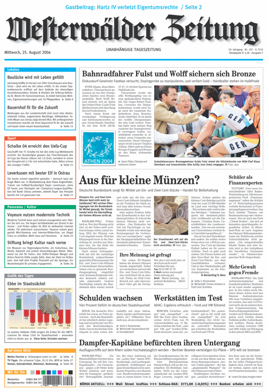 Westerwälder Zeitung vom Mittwoch, 25.08.2004