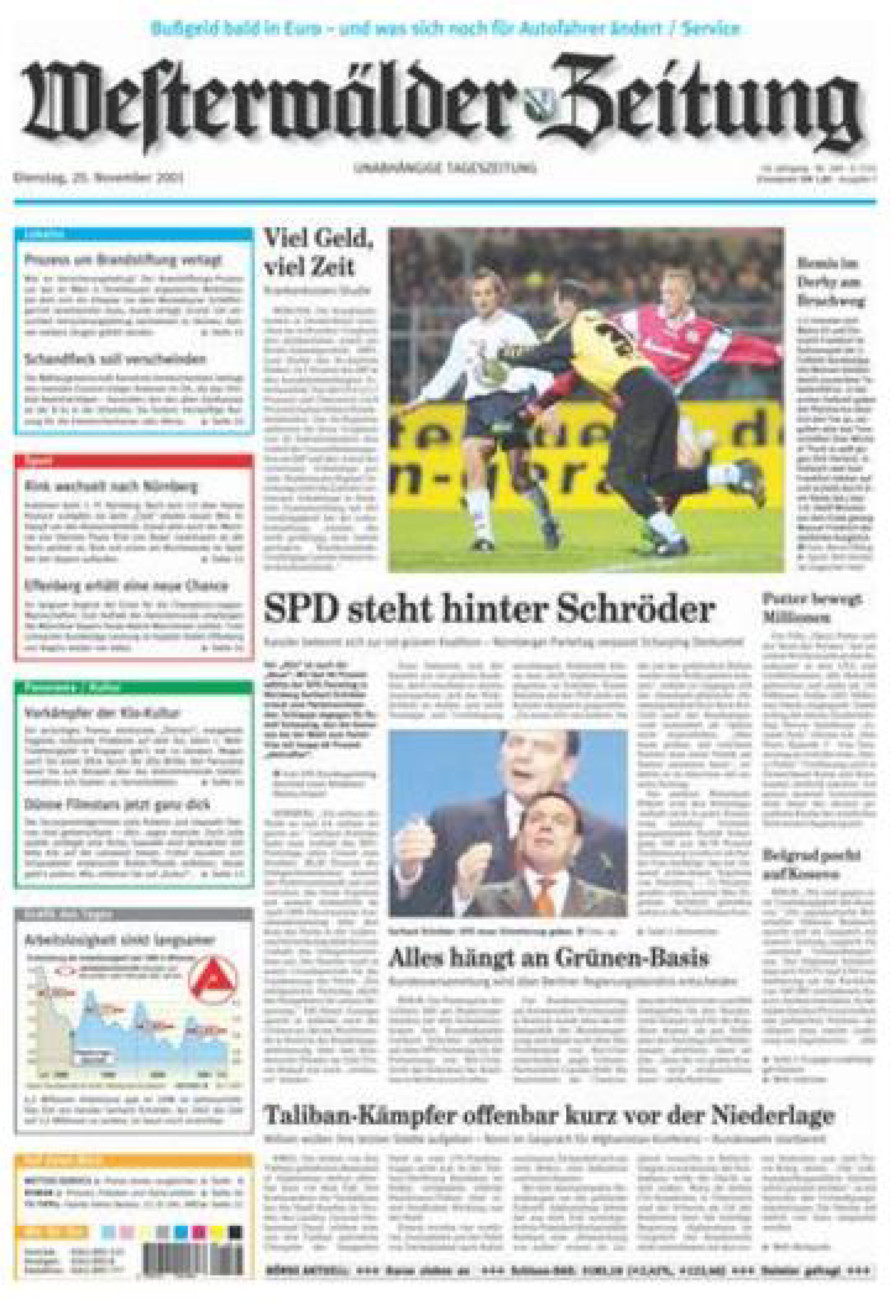Westerwälder Zeitung vom Dienstag, 20.11.2001
