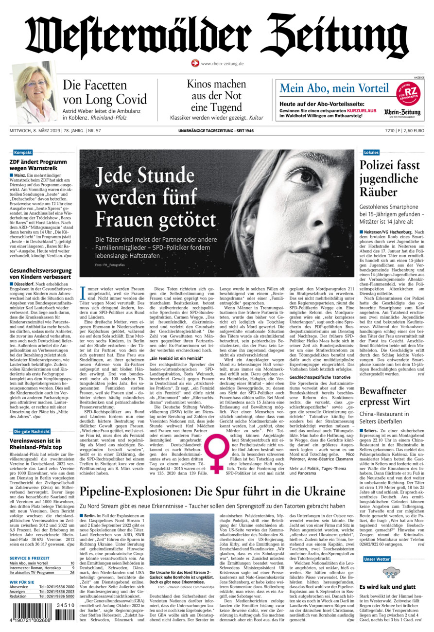 Westerwälder Zeitung vom Mittwoch, 08.03.2023