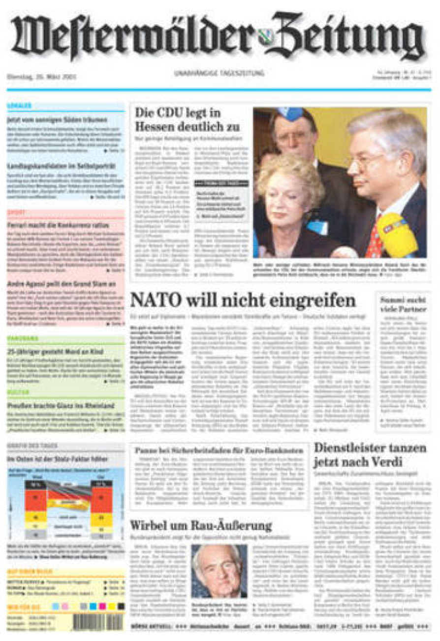 Westerwälder Zeitung vom Dienstag, 20.03.2001