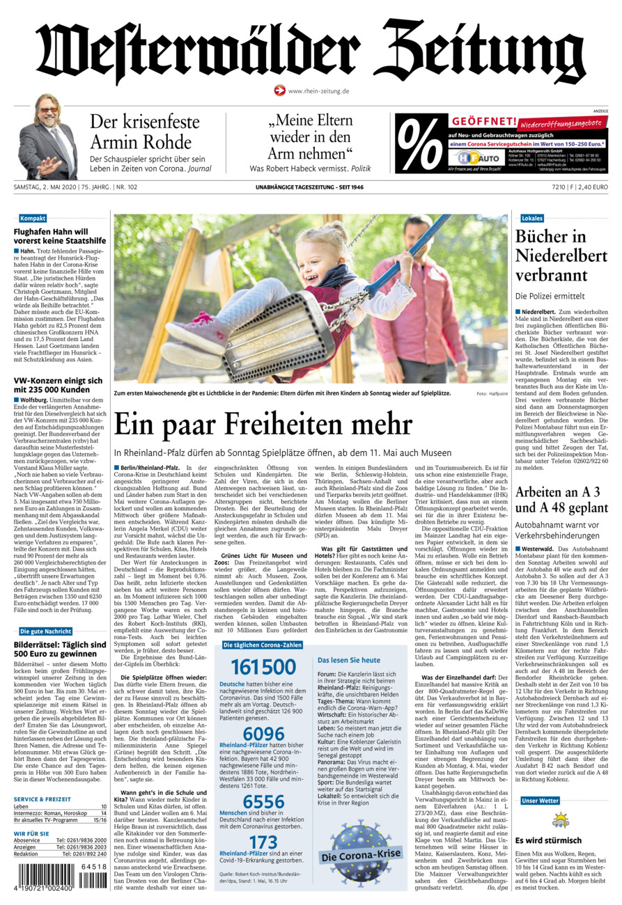 Westerwälder Zeitung vom Samstag, 02.05.2020