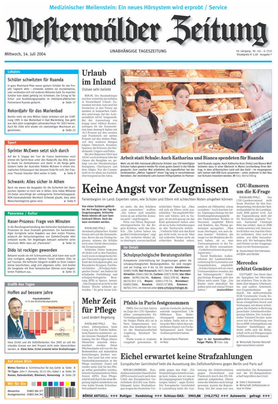Westerwälder Zeitung vom Mittwoch, 14.07.2004