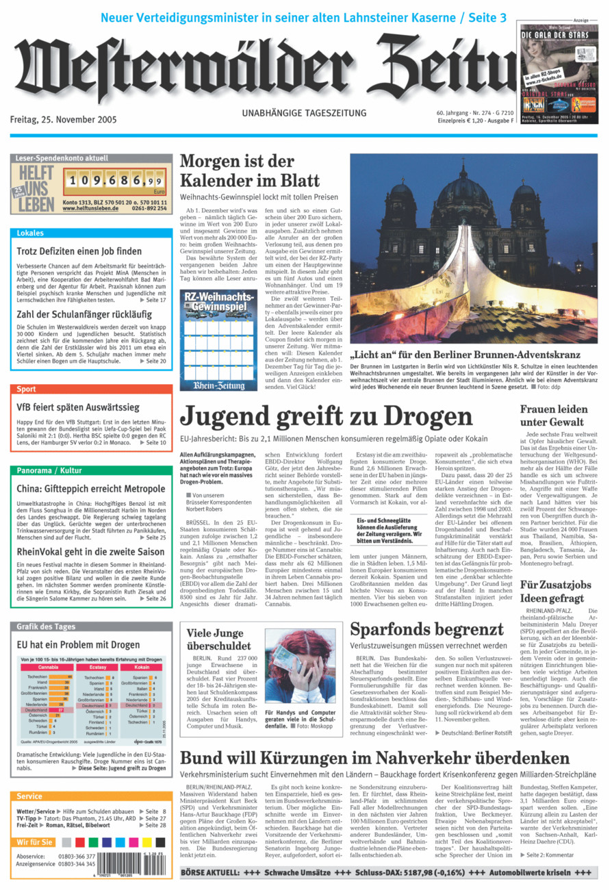 Westerwälder Zeitung vom Freitag, 25.11.2005