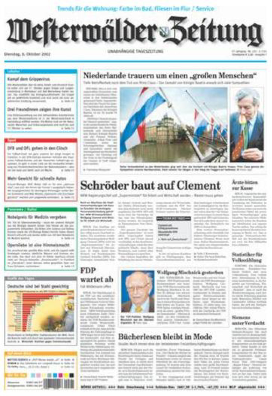 Westerwälder Zeitung vom Dienstag, 08.10.2002