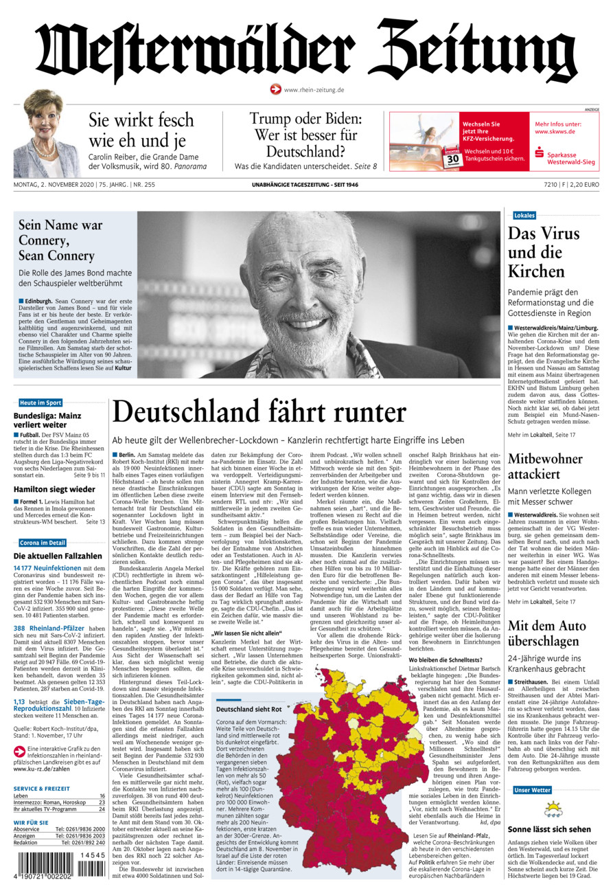 Westerwälder Zeitung vom Montag, 02.11.2020