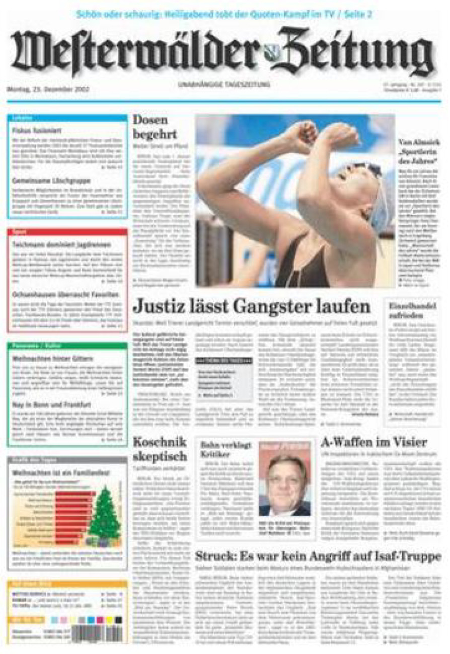 Westerwälder Zeitung vom Montag, 23.12.2002