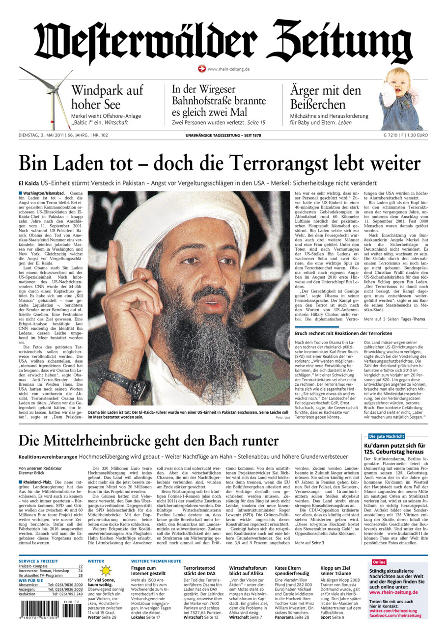 Westerwälder Zeitung vom Dienstag, 03.05.2011