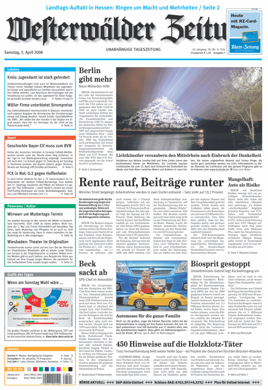 Westerwälder Zeitung vom Samstag, 05.04.2008