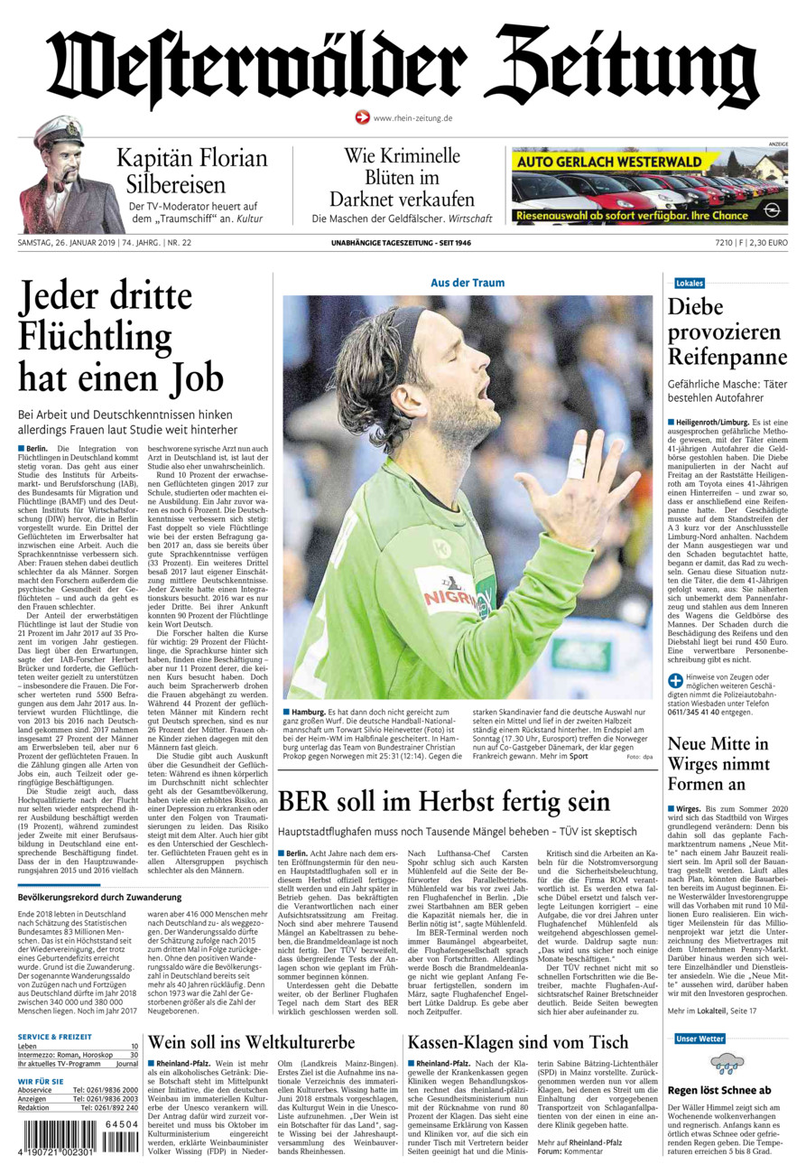 Westerwälder Zeitung vom Samstag, 26.01.2019