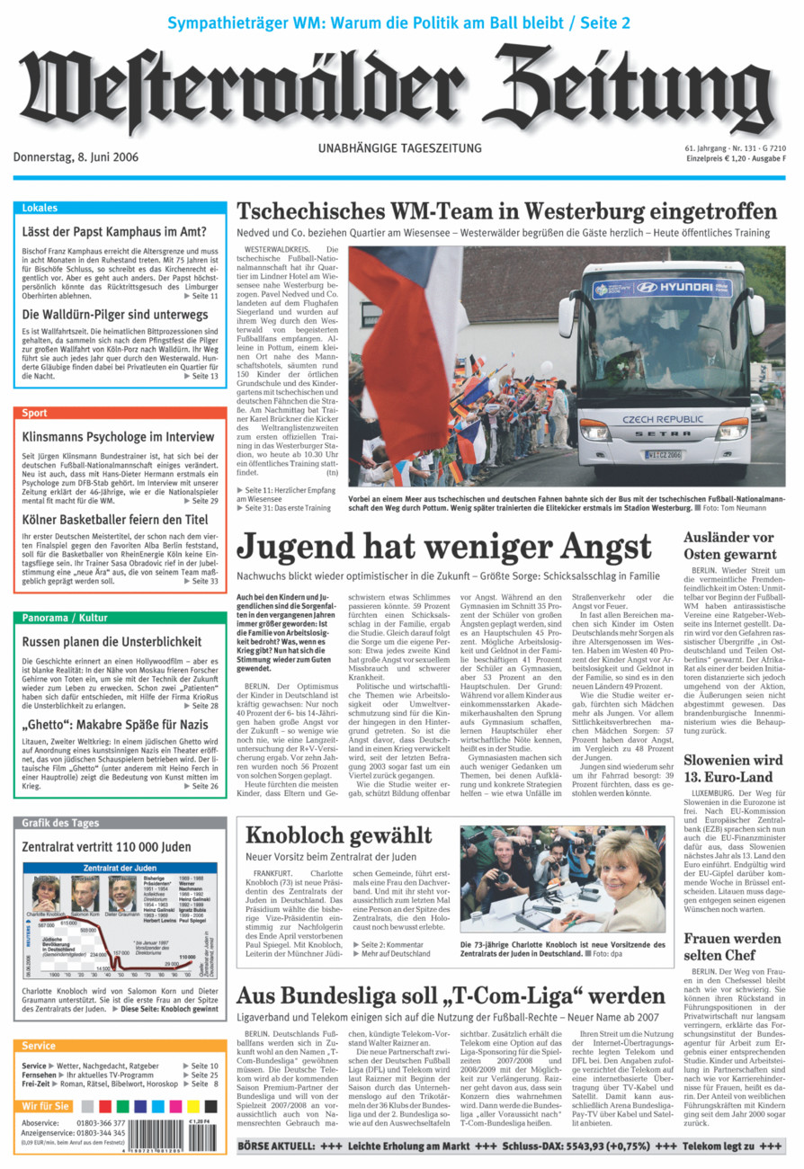 Westerwälder Zeitung vom Donnerstag, 08.06.2006
