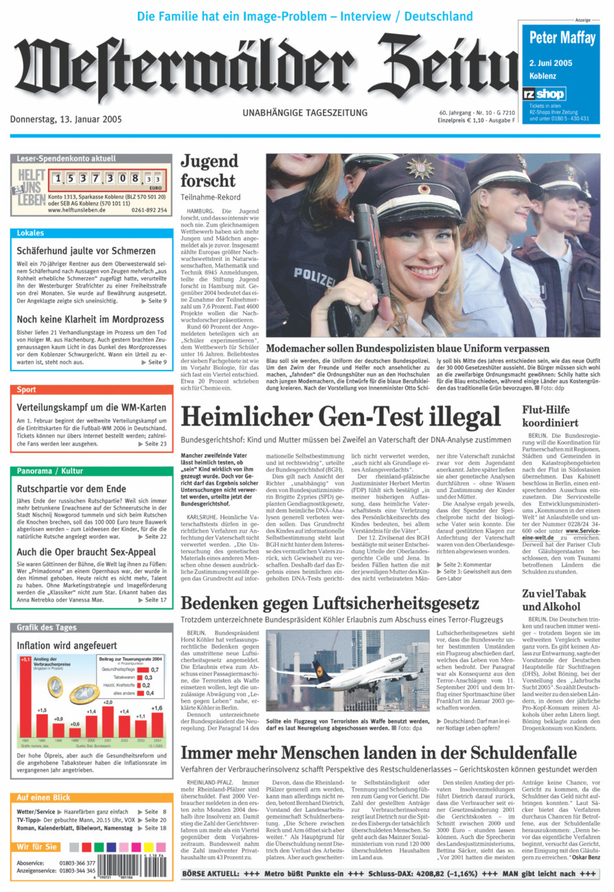 Westerwälder Zeitung vom Donnerstag, 13.01.2005