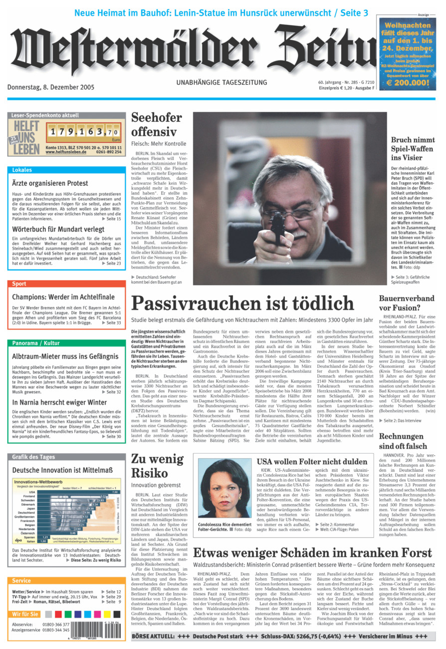 Westerwälder Zeitung vom Donnerstag, 08.12.2005