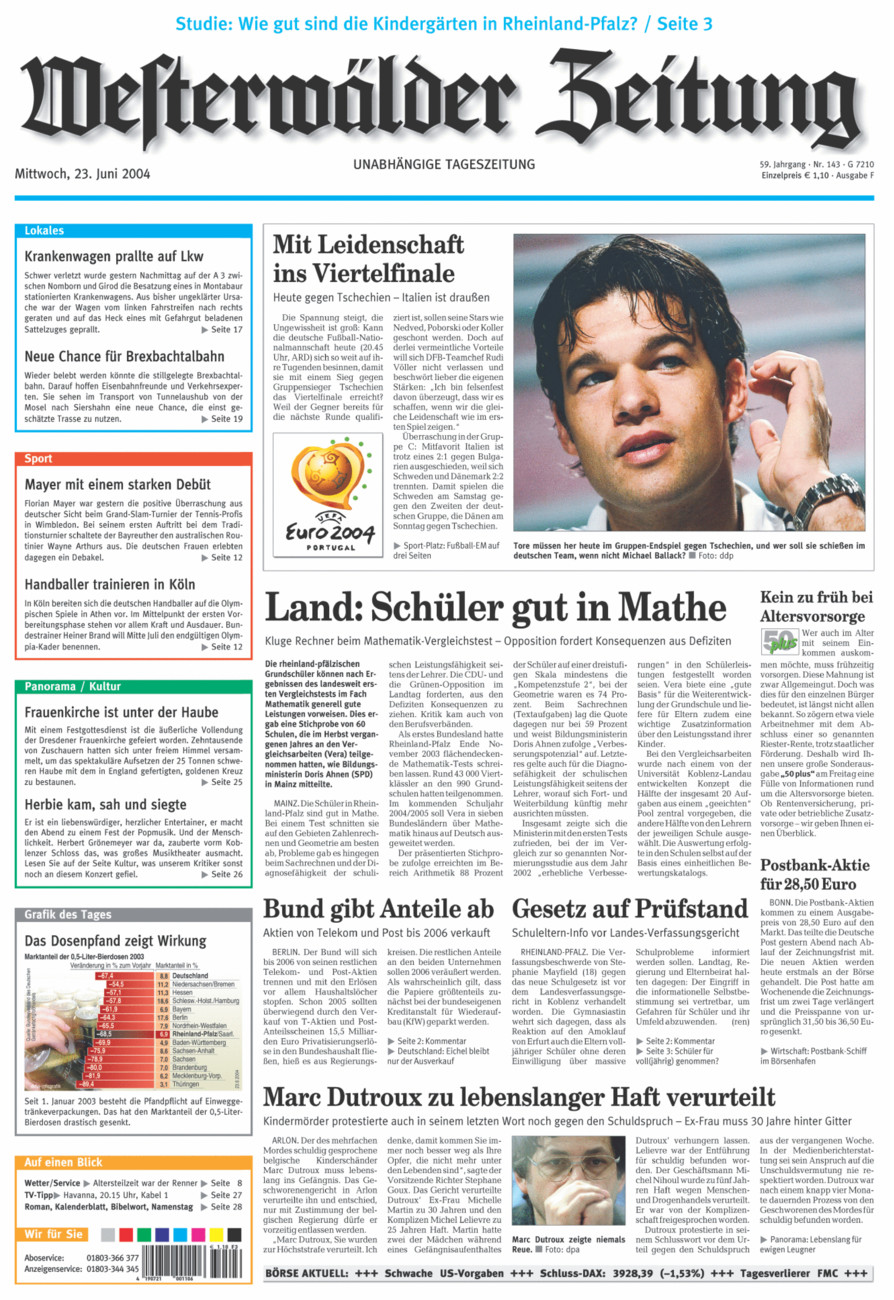 Westerwälder Zeitung vom Mittwoch, 23.06.2004