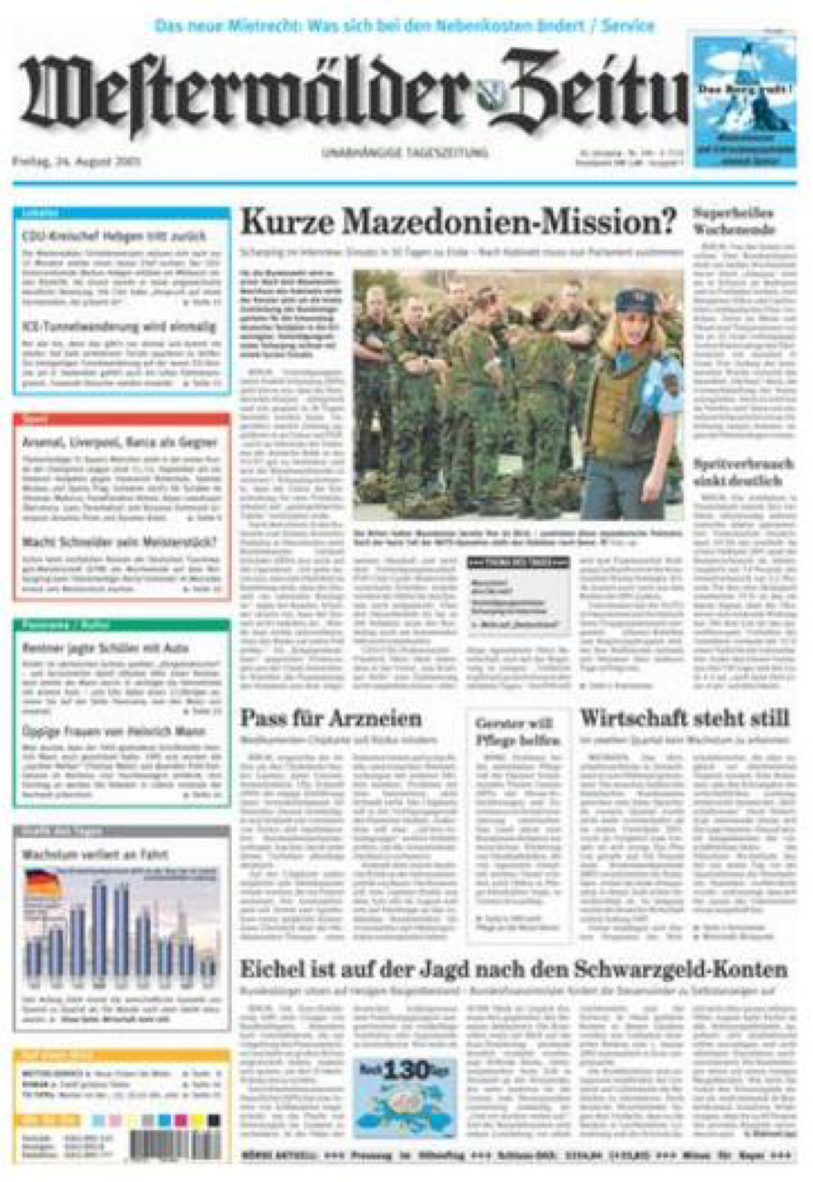 Westerwälder Zeitung vom Freitag, 24.08.2001