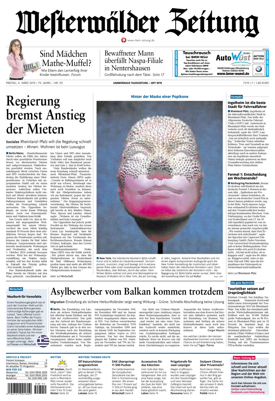 Westerwälder Zeitung vom Freitag, 06.03.2015