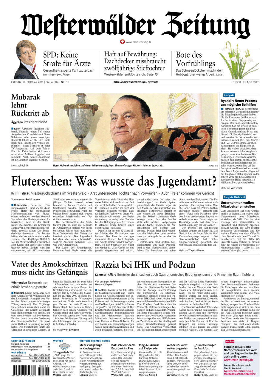 Westerwälder Zeitung vom Freitag, 11.02.2011