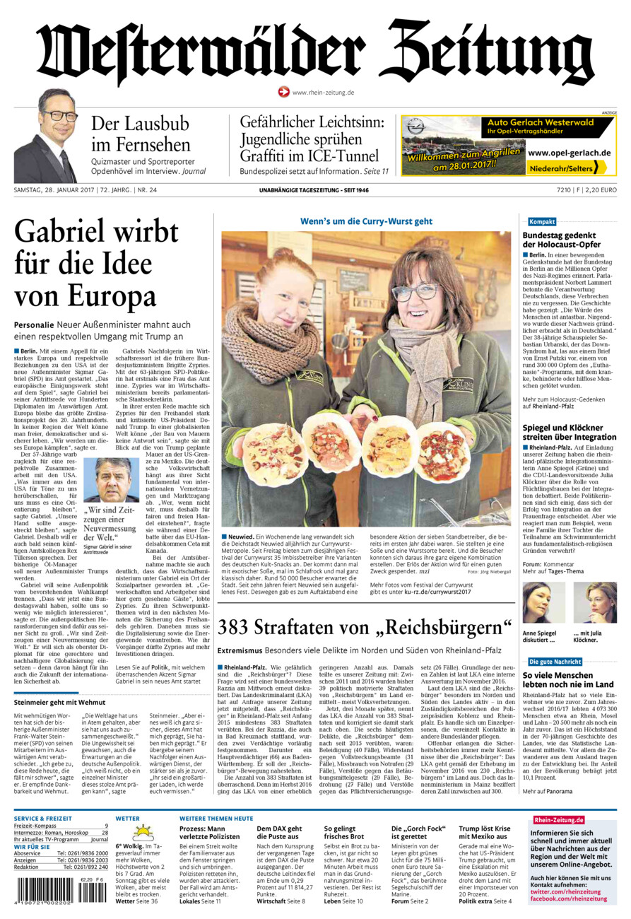 Westerwälder Zeitung vom Samstag, 28.01.2017