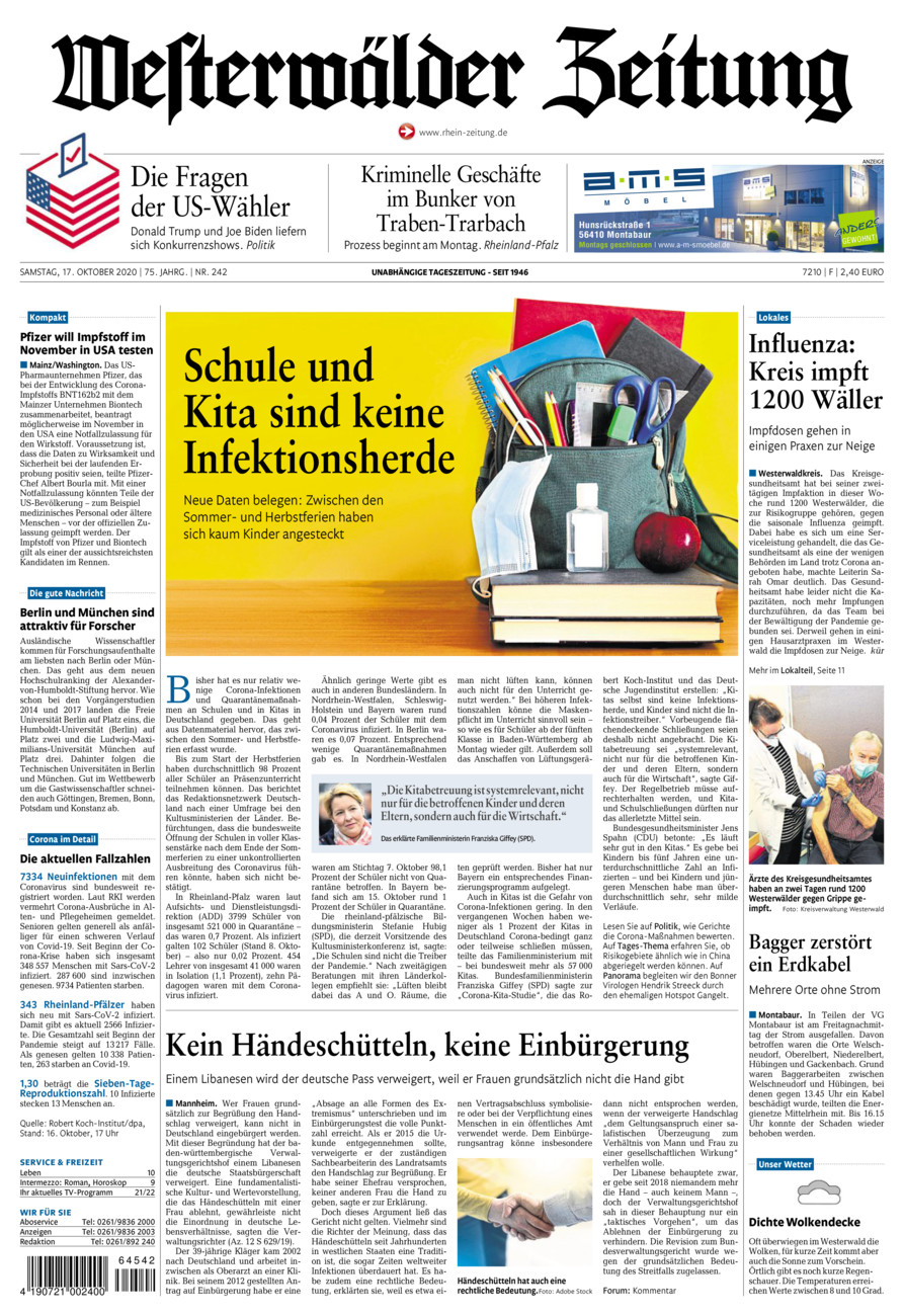 Westerwälder Zeitung vom Samstag, 17.10.2020