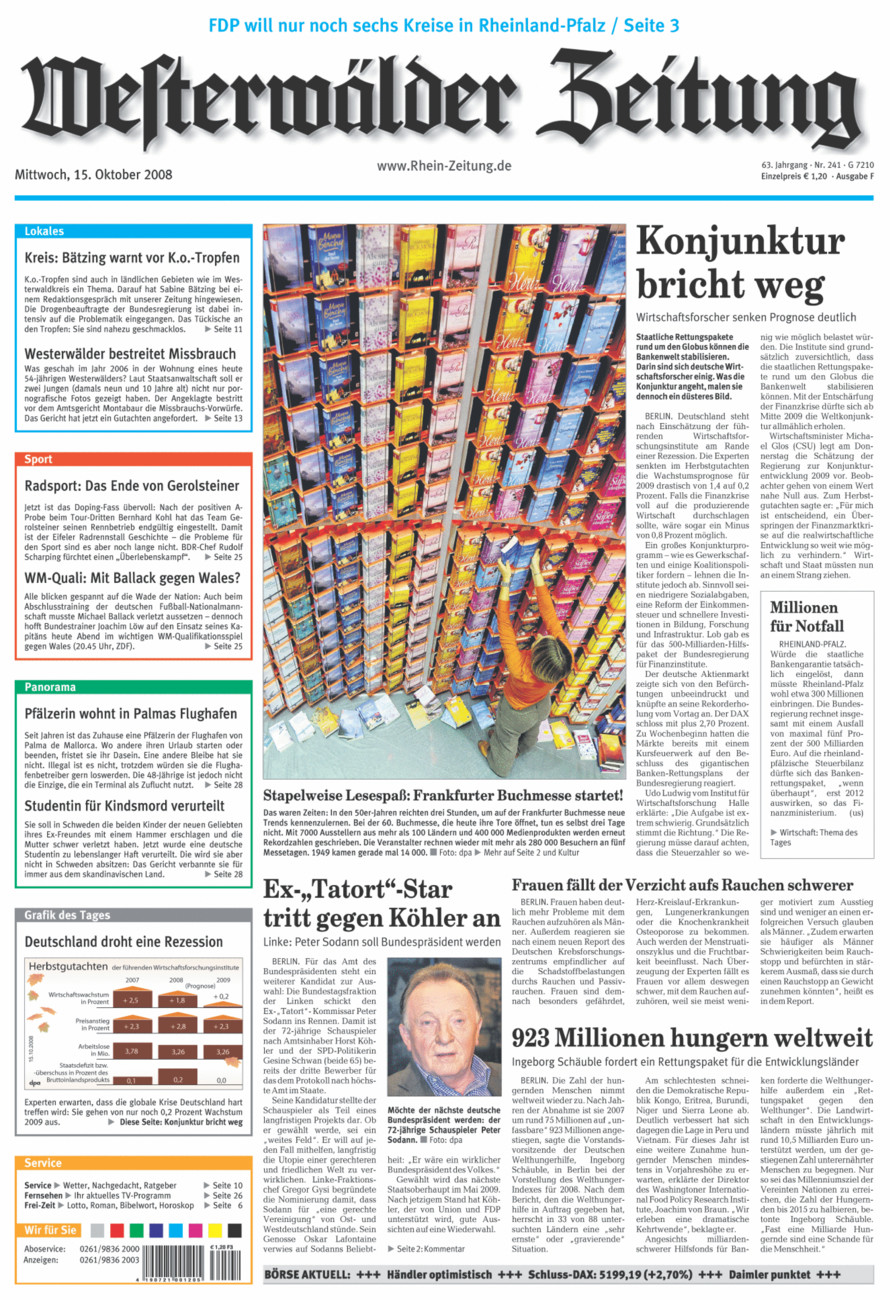 Westerwälder Zeitung vom Mittwoch, 15.10.2008