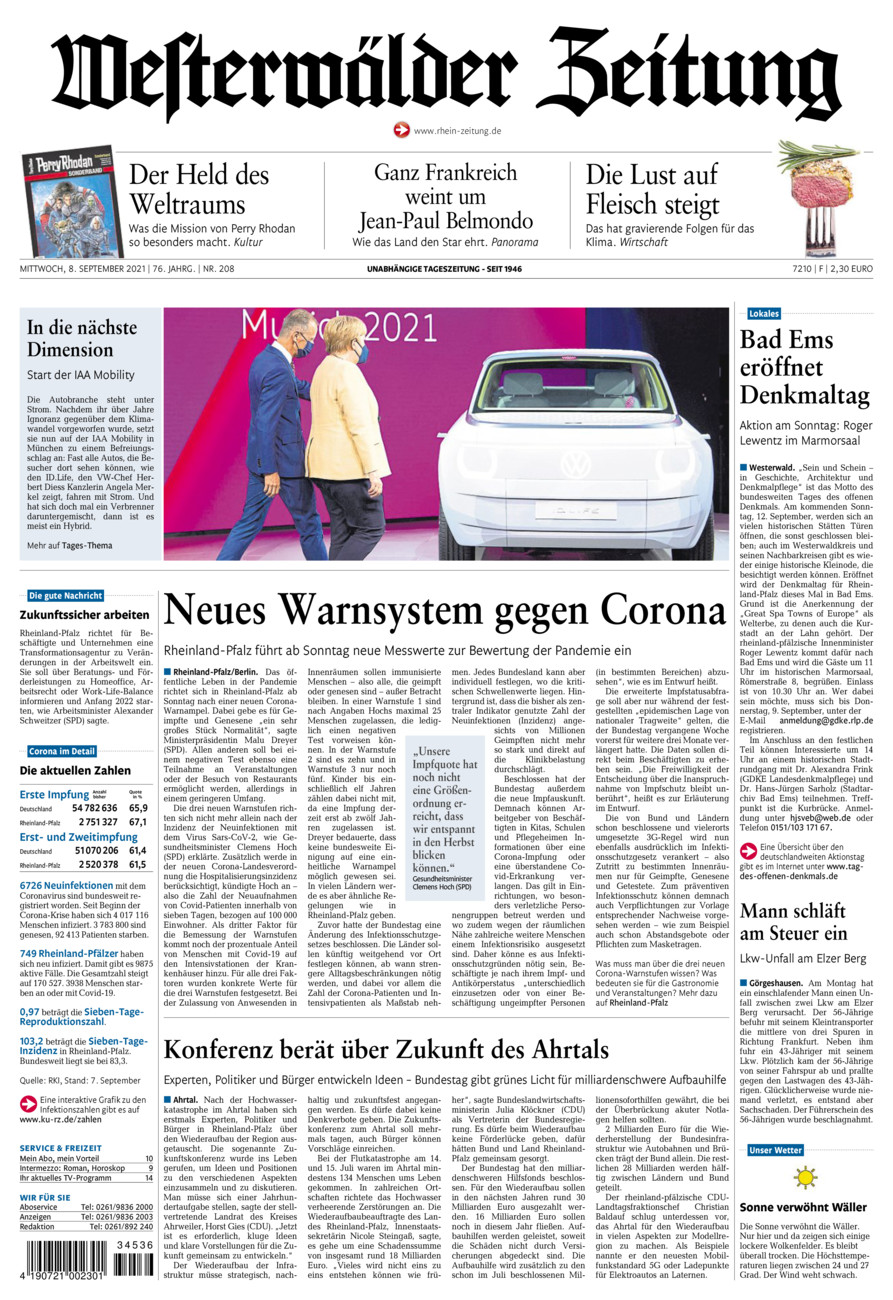 Westerwälder Zeitung vom Mittwoch, 08.09.2021