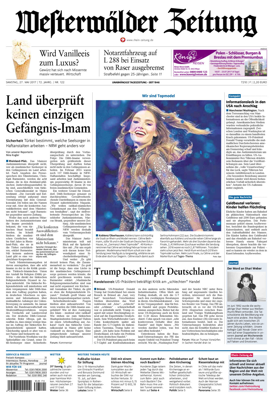 Westerwälder Zeitung vom Samstag, 27.05.2017