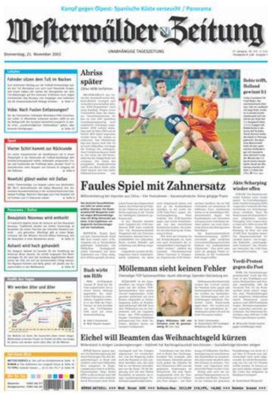 Westerwälder Zeitung vom Donnerstag, 21.11.2002