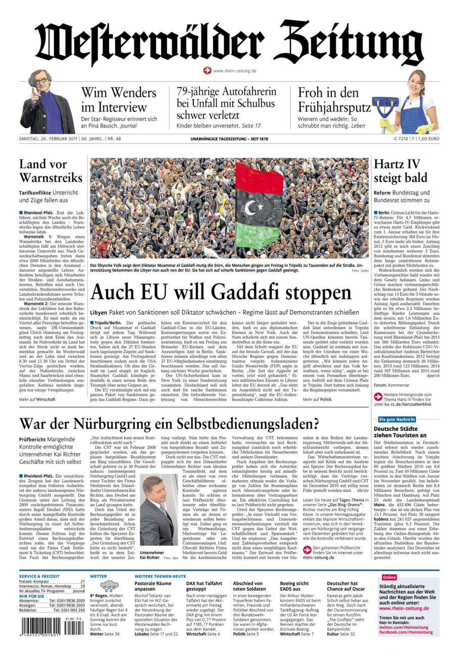 Westerwälder Zeitung vom Samstag, 26.02.2011