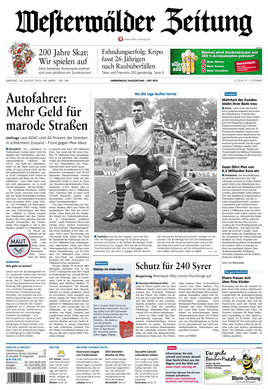 Westerwälder Zeitung vom Samstag, 24.08.2013