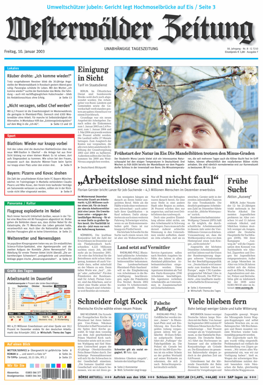 Westerwälder Zeitung vom Freitag, 10.01.2003