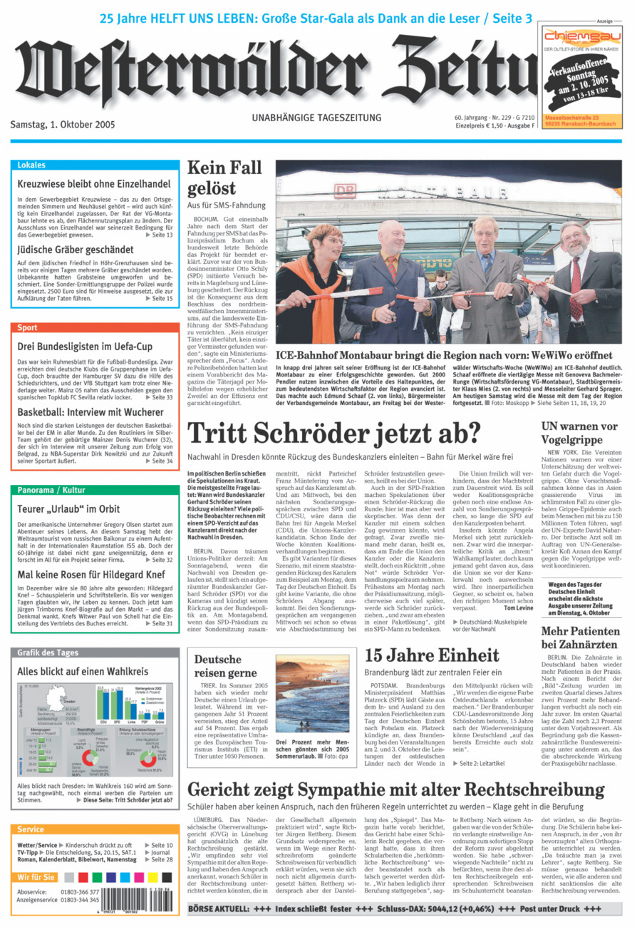 Westerwälder Zeitung vom Samstag, 01.10.2005