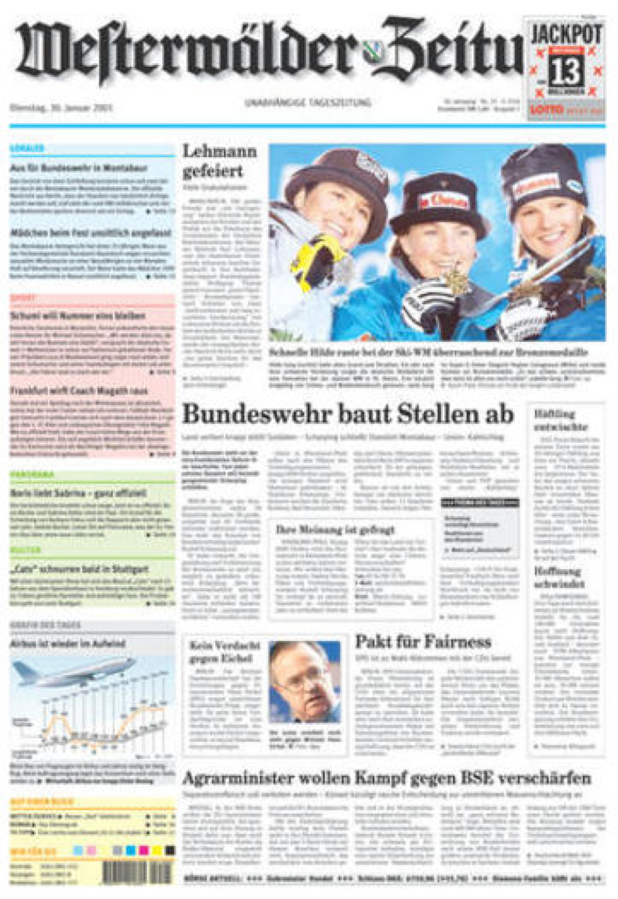 Westerwälder Zeitung vom Dienstag, 30.01.2001