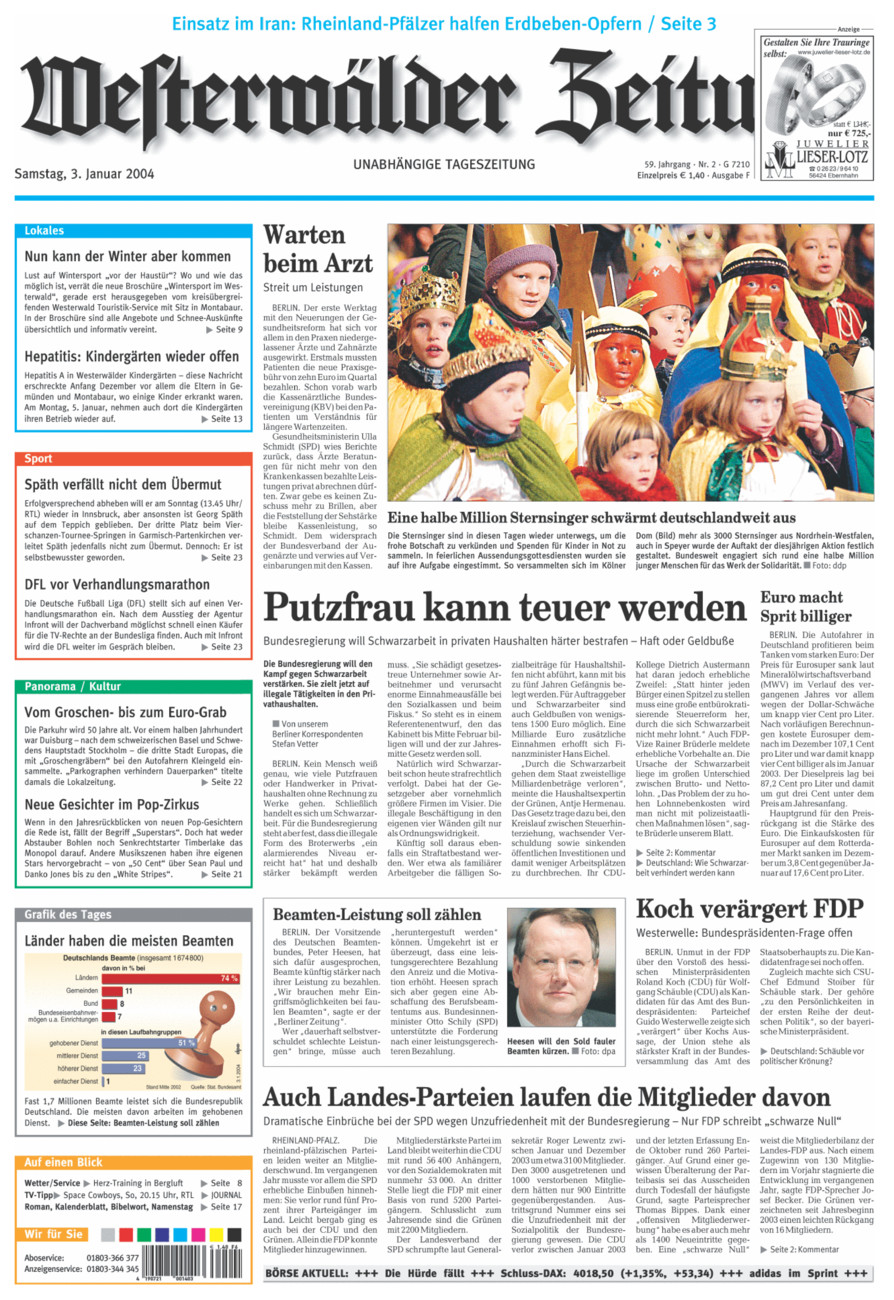 Westerwälder Zeitung vom Samstag, 03.01.2004