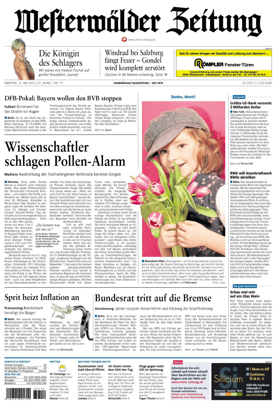 Westerwälder Zeitung vom Samstag, 12.05.2012